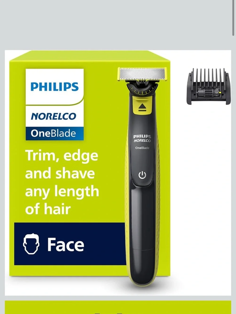 Philips Norelco OneBlade 360 Hybrid Face Trimmer Shaver 5 Length Comb Razor NIB